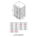 CERANO - Sprchovací kút Antelo L - Ľ/P - 6 mm - čierna matná, transparentné sklo - 112x40 - otočný CER-666295