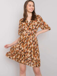 Dámske šaty DHJ SK 11332.67P Brown mix farieb - FPrice one size hnědá mix