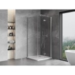 MEXEN/S - Mist-F sprchovací kút skladacie dvere pravá 80 x 80, transparent, chróm 8A6T-080-080-01-00-P
