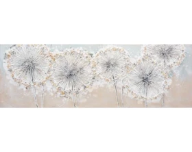 Ručne maľovaný obraz Púpavy páperie 120x40 cm, olejomaľba%