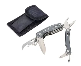 TROIKA RUCKSACK TOOL šedá / Multifunkčné vreckové náradie / 15 nástrojov / nôž, pílka, kliešte, otvárače (TOL46/GY)