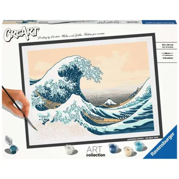 Ravensburger CreArt ART Collection - Veľká vlna (Hokusai) - maľovanie podľa čísel