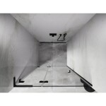 MEXEN/S - Lunar L sprchové dvere krídlové ľavé 100, transparent, čierna 834L-100-000-70-00-L