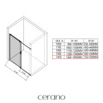 CERANO - Sprchovací kút Santoro - ľavá - 6 mm - chróm, mliečne sklo - 140x80 - posuvný CER-665734