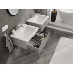 MEXEN/S - Rivel kúpeľňová skrinka 60 cm s umývadlom Otis, 1 šuplík, reliéf, šedá mat/biela mat 91A20-06023-1-BF62-W18M01