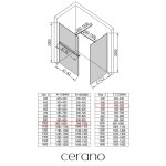 CERANO - Sprchová zástena Walk-in Onyx TL/P - 8 mm - hranatá vzpera + polička/držiak na uteráky - chróm, grafitové sklo - 100x50x200 CER-8050BD4226