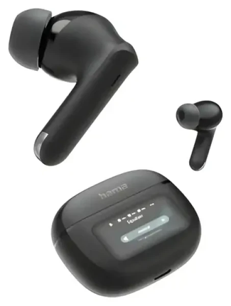 HAMA Spirit Touch čierna / Bluetooth slúchadlá / štuple / ANC / ENC / displej / BT 5.4