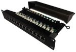 Xtendlan 10" čierna / Patch panel / 12 portov / Cat6 tienený / 1U / LSA (PP0-12C6S-LSA-HG)
