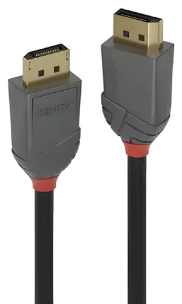 Lindy Anthra Line 10m čierna / Prípojný kábel / DisplayPort 1.2 / 4K 60Hz / pozlátené konektory (36486)