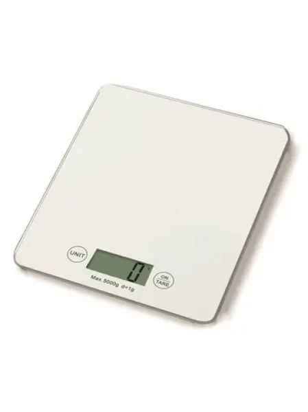 Weis Kuchynská váha biela / Kuchynská váha / do 5 kg / LCD displej / funkcia Tara (10511)