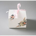 Svadobná krabička na výslužku so stuhou Pink (16,5 x 16,5 x 11 cm) - dortis - dortis