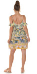 Trendy off-shoulder Minidress with print GELB S/M