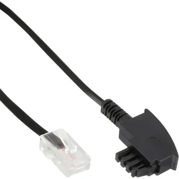 InLine telefónny kábel TAE-F - RJ45 čierna / Kábel / 0,5 m (18555)