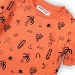 Tričko chlapčenské s krátkym rukávom, Minoti, TB TSHIRT 6, oranžová - 68/80 | 6-12m