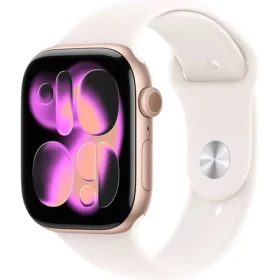 Apple Watch Series 11 GPS 42mm Ružovo zlaté hliníkové telo - Svetlo rumenný športový remienok S/M / 130-180 mm (MEU04MP/A)