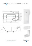 BESCO - Asymetrická vaňa INSPIRO vrátane vaňovej zásteny - FARBA rámu - Hliník leštený, Nožičky k vani - Bez nožičiek, Rozmer vane - 150 × 70 cm, Výplň - Číre bezpečnostné sklo - 5 mm, Spôsob prevedenia - Pravé VANINSPIR150P