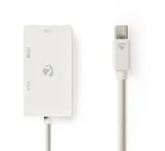 Nedis adaptér Mini DisplayPort na DVI-D, VGA, HDMI biela / Redukcia / 0,2 m / poniklované (CCGP37465WT02)
