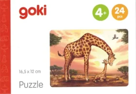 GOKI Drevené puzzle Africké zvieratá: Žirafy