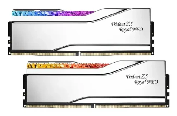 G.Skill Trident Z5 Royal NEO RGB 64GB (2x32GB) DDR5 6000MHz biela / CL26 / DIMM / Non-ECC / EXPO (F5-6000J2636H32GX2-TR5NS)
