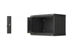 Lanberg WF03 6U čierna / Nástenný rozvádzač / 19" / 540×350 mm / sklenené dvere / flat pack (WF03-5306-10B)