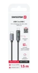 Swissten Kábel USB-C s LCD displejom 1.5m čierna / 60W / 2x USB-C (M) (71551074)