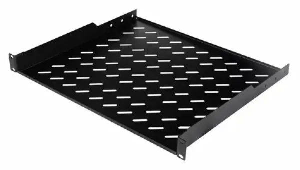 Equip 19" polica plná čierna / Polica do racku / 1U / hĺbka 40 cm (EZFS-19-1-60-B)