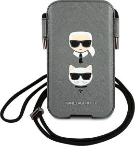 Karl Lagerfeld Karl Lagerfeld Torebka KLHCP12MOPHKCG 6,1" Sivý/grey hardcase Saffiano Ikonik Karl&Choupette Head