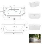 BESCO - Voľne stojaca vaňa VISTA (TURSI) - Farba - Biela, Rozmer vane - 160 × 75 cm VANTUR160