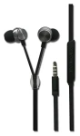 2GO In-Ear Luxury Zipper-Style antracitové / Slúchadlá do uší s mikrofónom / 3,5 mm jack / drôtové (794476)