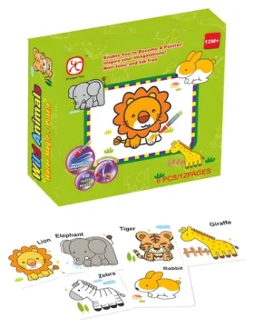 MAC TOYS Vyfarbovacie puzzle Zvieratká