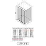 CERANO - Sprchovací kút Antelo L - Ľ/P - 6 mm - chróm, transparentné sklo - 112x40 - otočný CER-666655