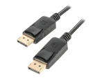 Lanberg DisplayPort M/M 0,5m čierna / Kábel DisplayPort / v1.2 / 4K (CA-DPDP-10CC-0005-BK)