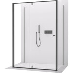 CERANO - Trojstenný sprchovací kút Santini UL/P - 6 mm - čierna matná, transparentné sklo - 120x100x195 - pivotový CER-8050BD7874