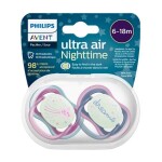 Philips AVENT Cumlík Ultra air nočný 6-18m dievča 2ks