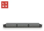 Lynx Patch panel 24 portov čierny / Patch panel / 19" / STP / Cat6a / 50µ pozlátenie / tienený (LX-24-STP6A-BK)