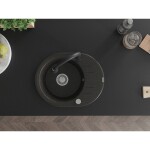 MEXEN/S MEXEN/S - Kevin granitový drez 1 s odkvapkávačom vrátane batérie Elia, čierna/zlatá metalik 6517-75-670101-70