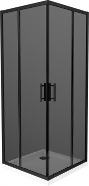 MEXEN/S - Rio sprchovací kút štvorec 90x90, grafit, čierna + biela vanička so sifónom 860-090-090-70-40-4010B