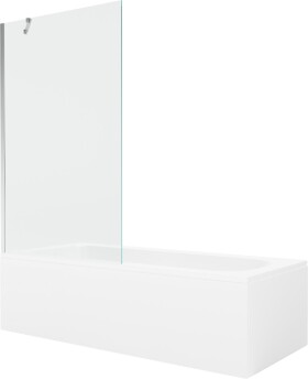MEXEN/S - Vega obdĺžniková vaňa 180 x 80 cm s panelom + vaňová zástena 100, transparent, chróm 550118080X9510000001