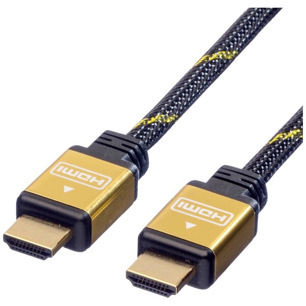 Roline HDMI prepojovací kábel Zástrčka HDMI-A, Zástrčka HDMI-A 3.00 m viacfarebná 11.04.5503 4K UHD, dvojžilový tienený, pozlátené kontakty HDMI kábel; 11.04.5503