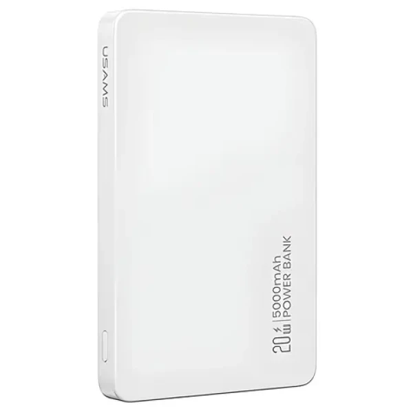 USAMS US-CD231 biela / Powerbanka / Bezdrôtové nabíjanie / 20 W PD / 5000 mAh (5KCD23103)