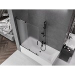 MEXEN/S - Velar L dvojkrídlová posuvná vaňová zástena 110 x 150, dekor, čierna 896-110-003-31-70