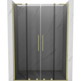 MEXEN/S - Velar L Duo posuvné sprchové dvere 150, grafit, zlatá kartáčovaná 871-150-003-42-55
