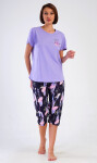 Dámske pyžamo Capri Flowers fialová 3XL