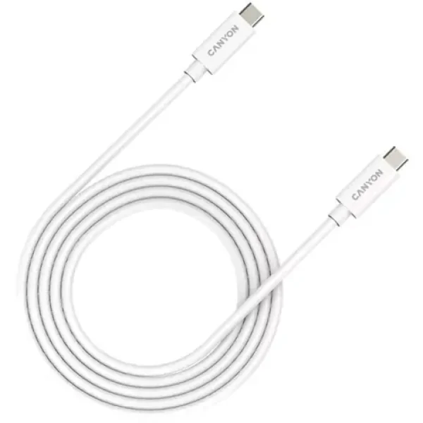 Canyon UC-42 biely / Kábel / USB-C - USB-C / 2 m / 240 W / 20 Gbps (CNS-USBC42W)