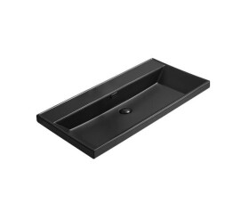 Nábytkové umývadlo SAT B-Way 81x46,5 cm čierne, otvor pre batériu uprostred SATBW8046BKM SATBW8046BKM