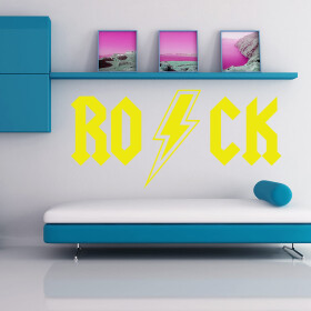 Veselá Stena Samolepka Rock Farba: žlutá, Veľkosť: 100 x 50 cm