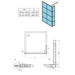 GELCO - CURE BLACK sprchová zástena 1200 číre sklo CB120