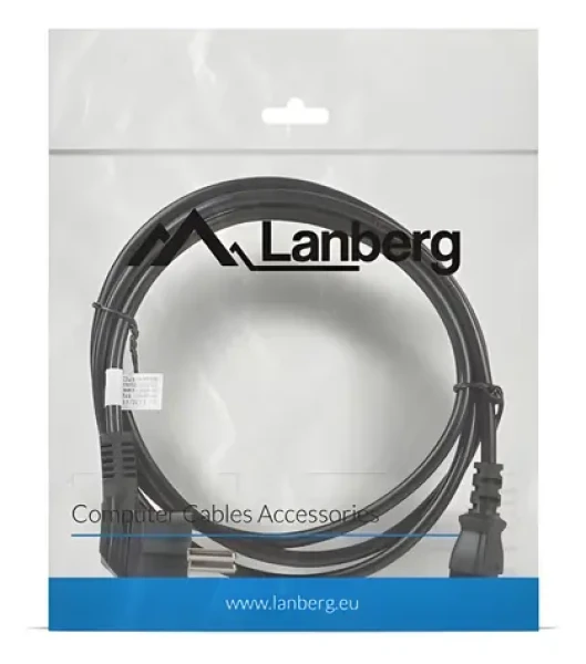 Lanberg CA-C13C-11CC-0018-BK čierna / Napájací kábel / C13 90° / CEE7/7 / 1,8 m (CA-C13C-11CC-0018-BK)