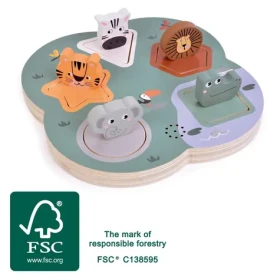 Small Foot 3D puzzle so zvukmi zvierat Safari