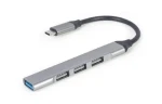 Gembird UHB-CM-U3P1U2P3-03 / USB Type-C húb 4-portový USB 3.1 (Gen 1) / strieborná (UHB-CM-U3P1U2P3-03)